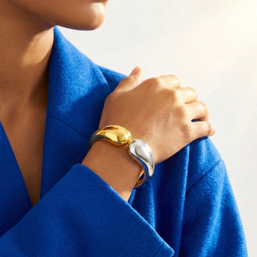 Duo Tone Wave Bangle