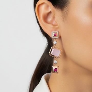 Blush Heart Drop Earring