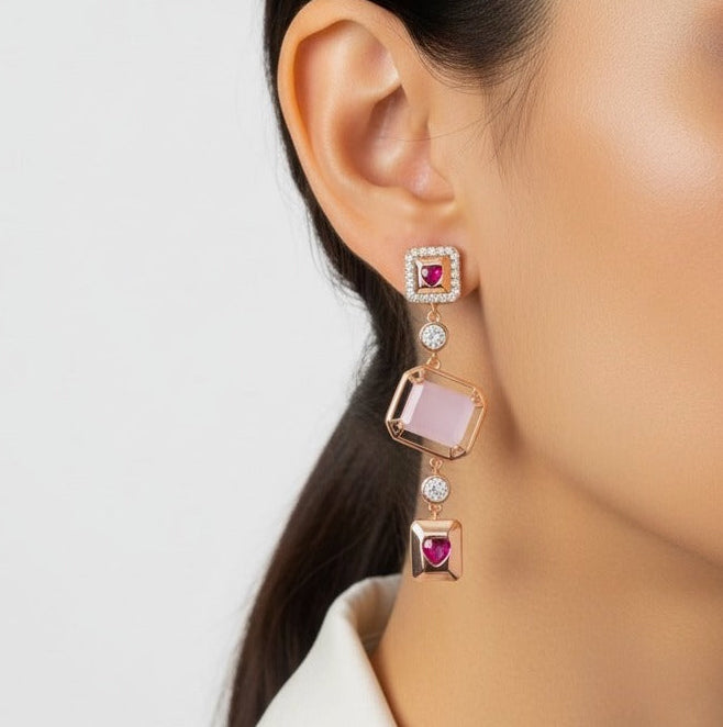 Blush Heart Drop Earring