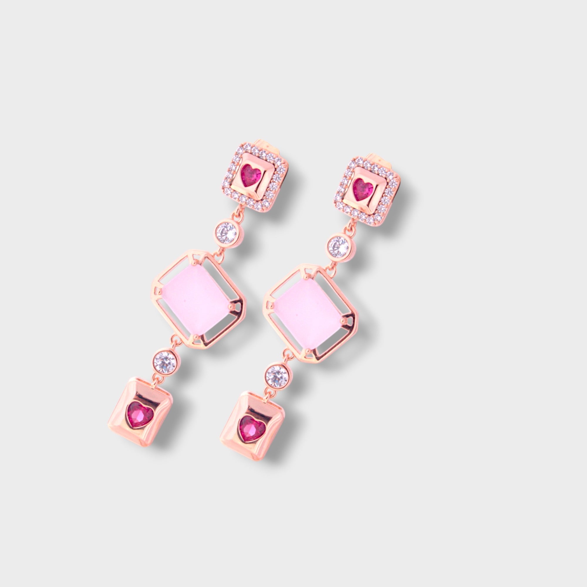 Blush Heart Drop Earring