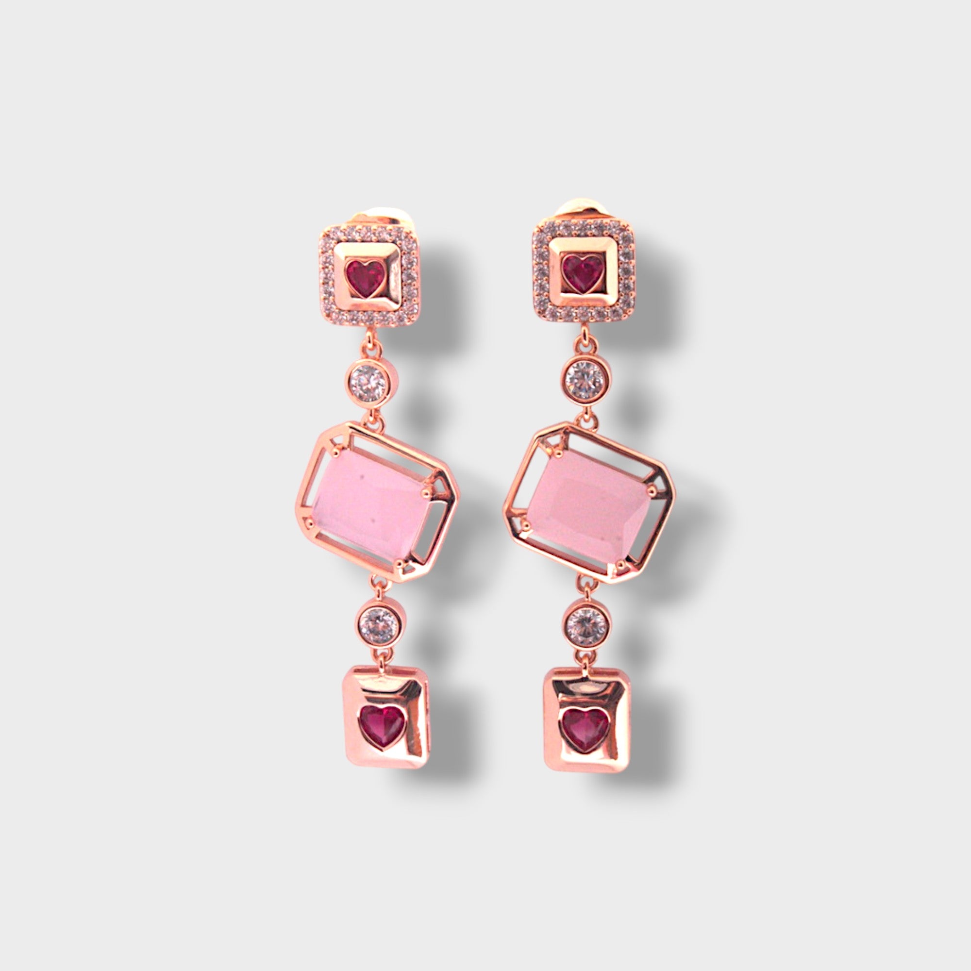 Blush Heart Drop Earring