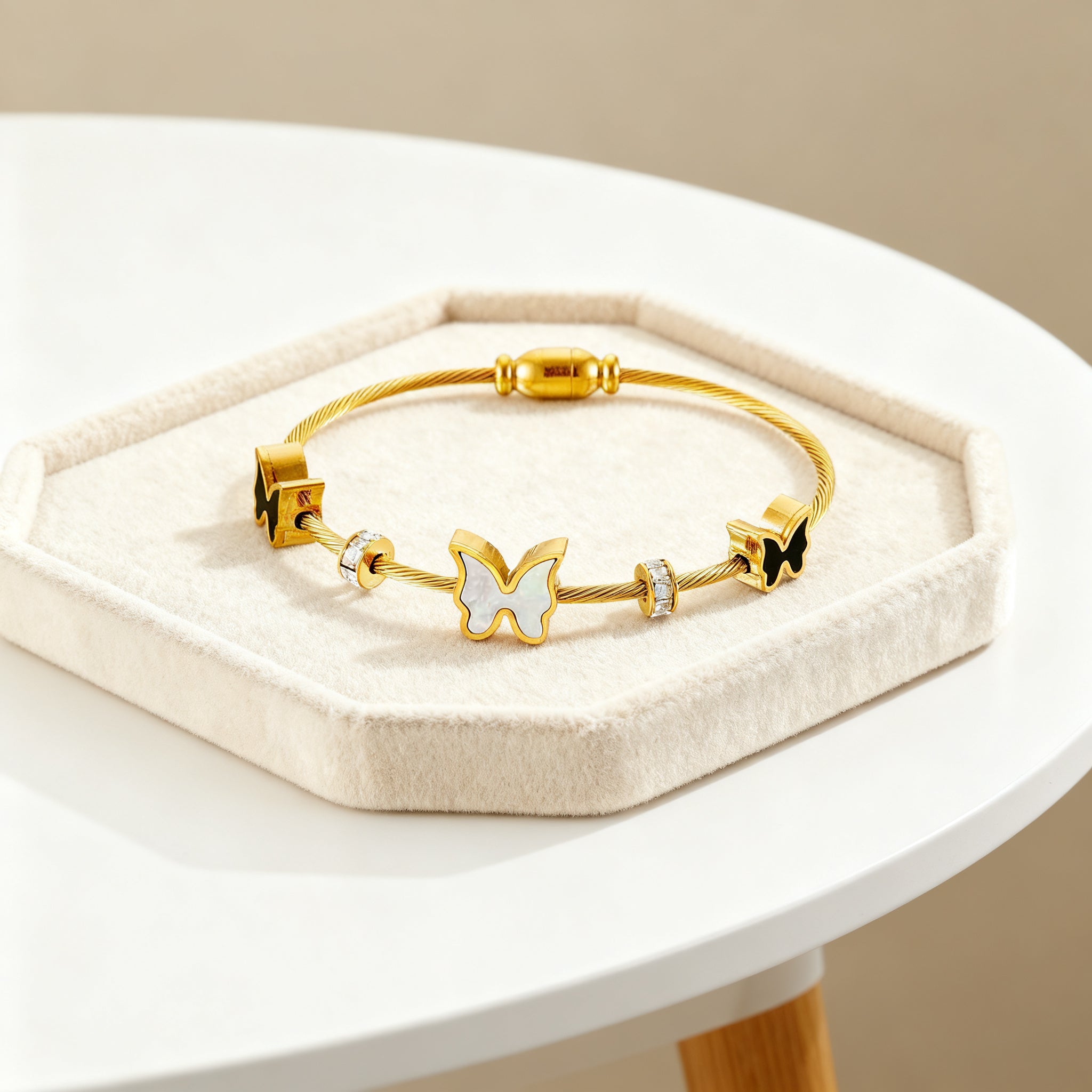 Butterfly Charm Bracelet - Black