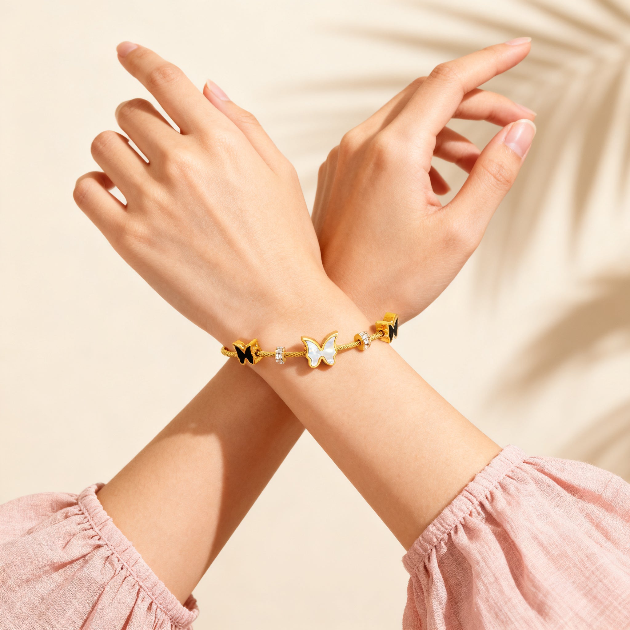 Butterfly Charm Bracelet - Black