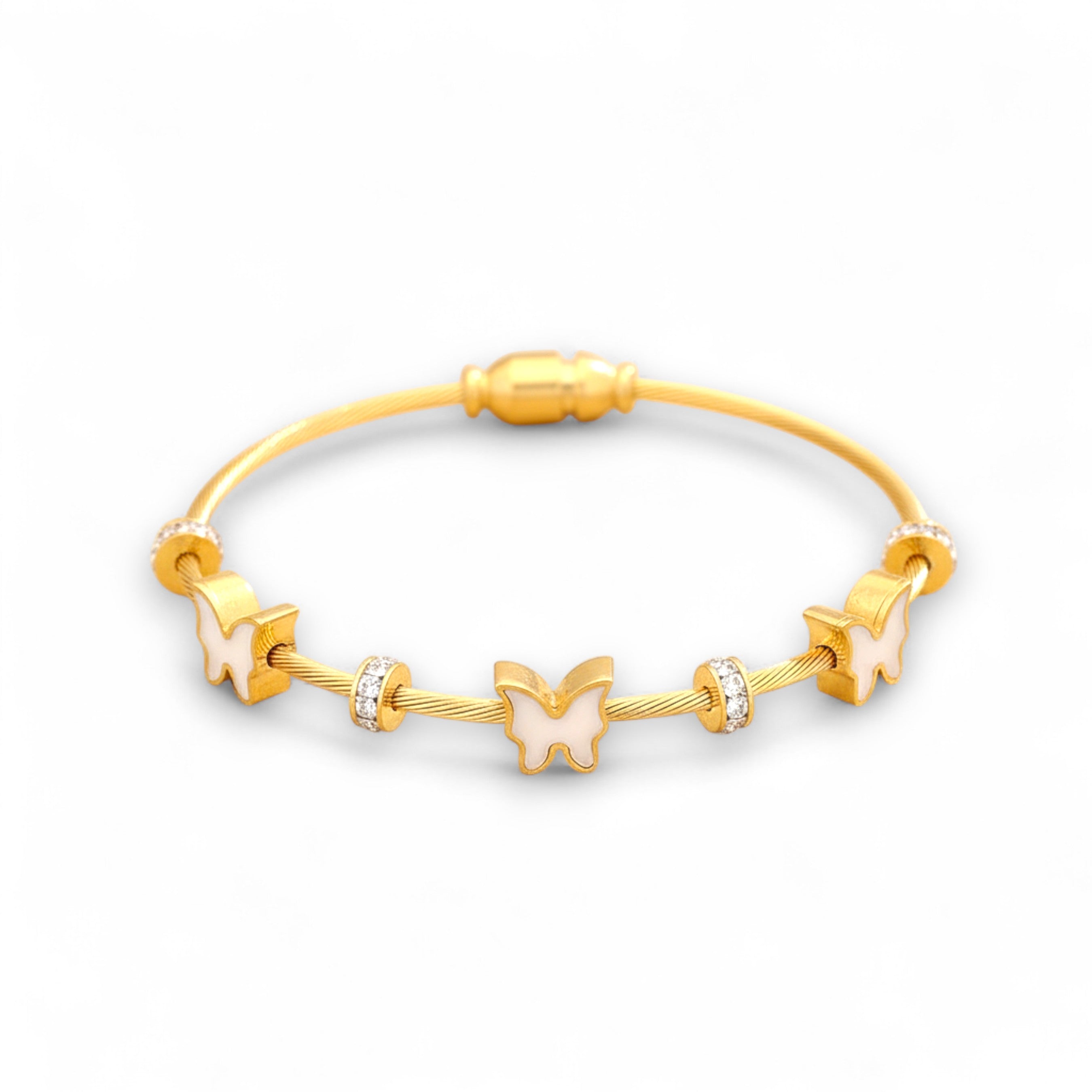 Butterfly Charm Bracelet - White