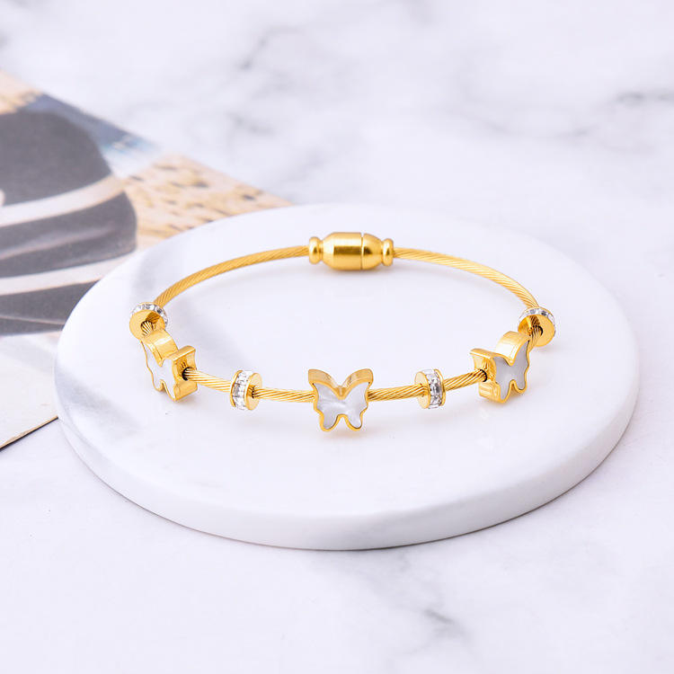 Butterfly Charm Bracelet - White
