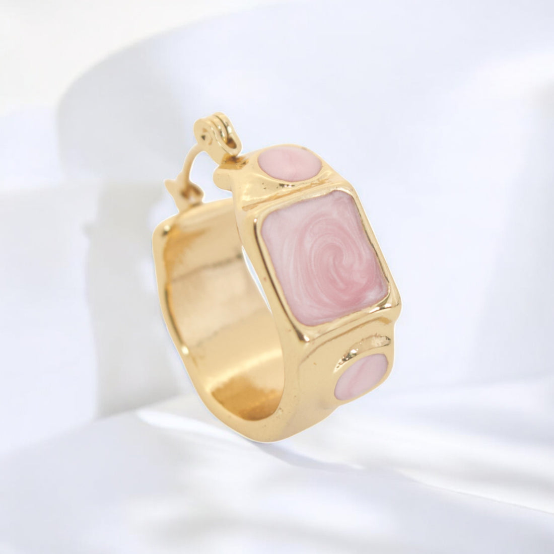 Chic Enamel Hoop - Pink