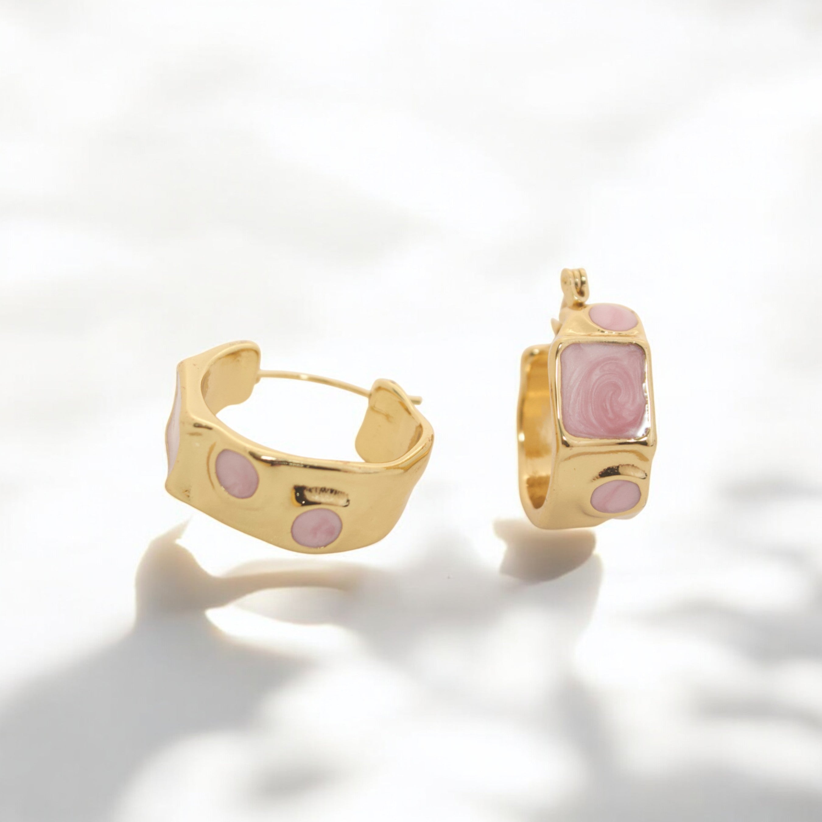 Chic Enamel Hoop - Pink