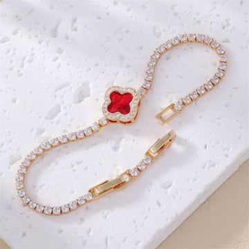 Crimson Clover Bracelet - Red
