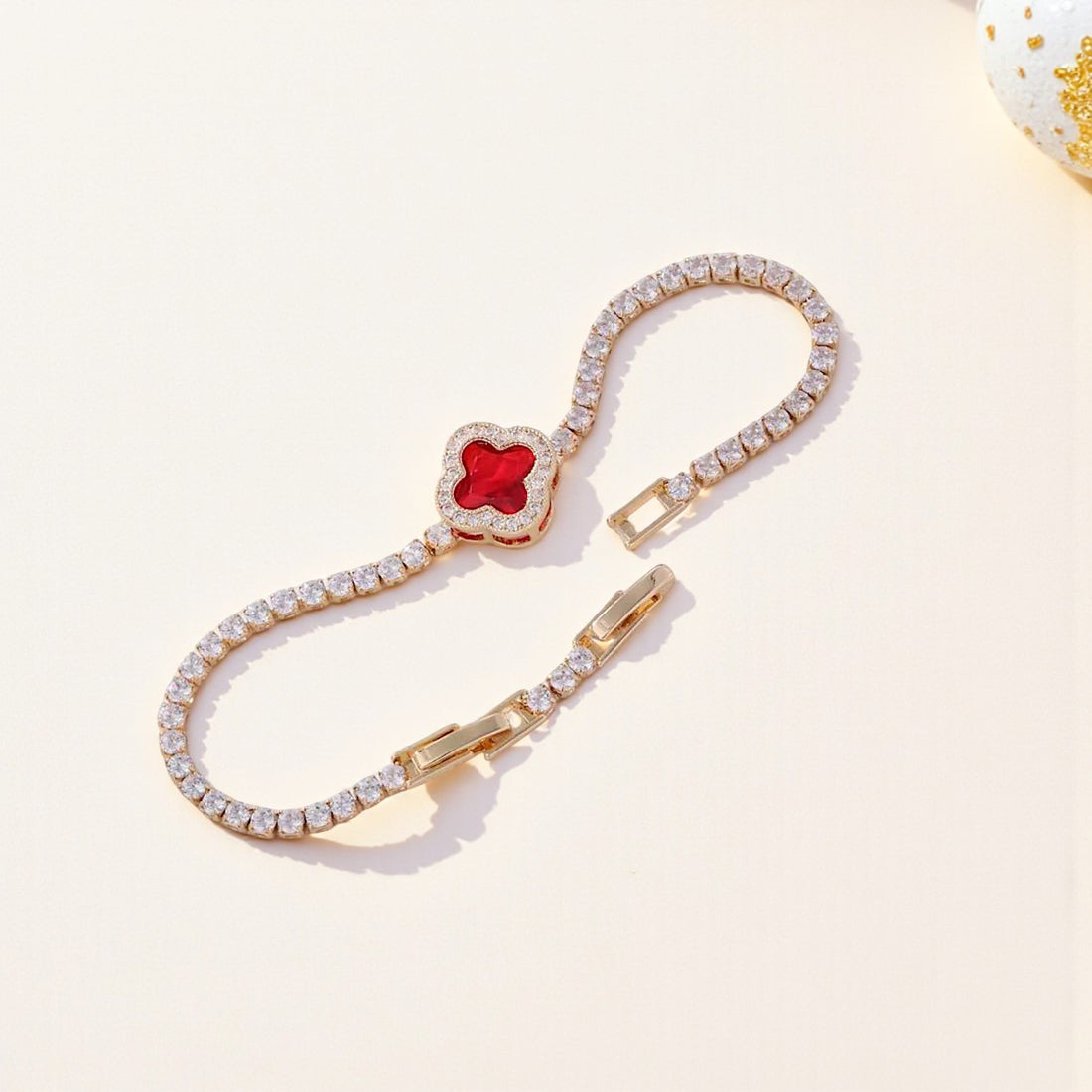 Crimson Clover Bracelet - Red