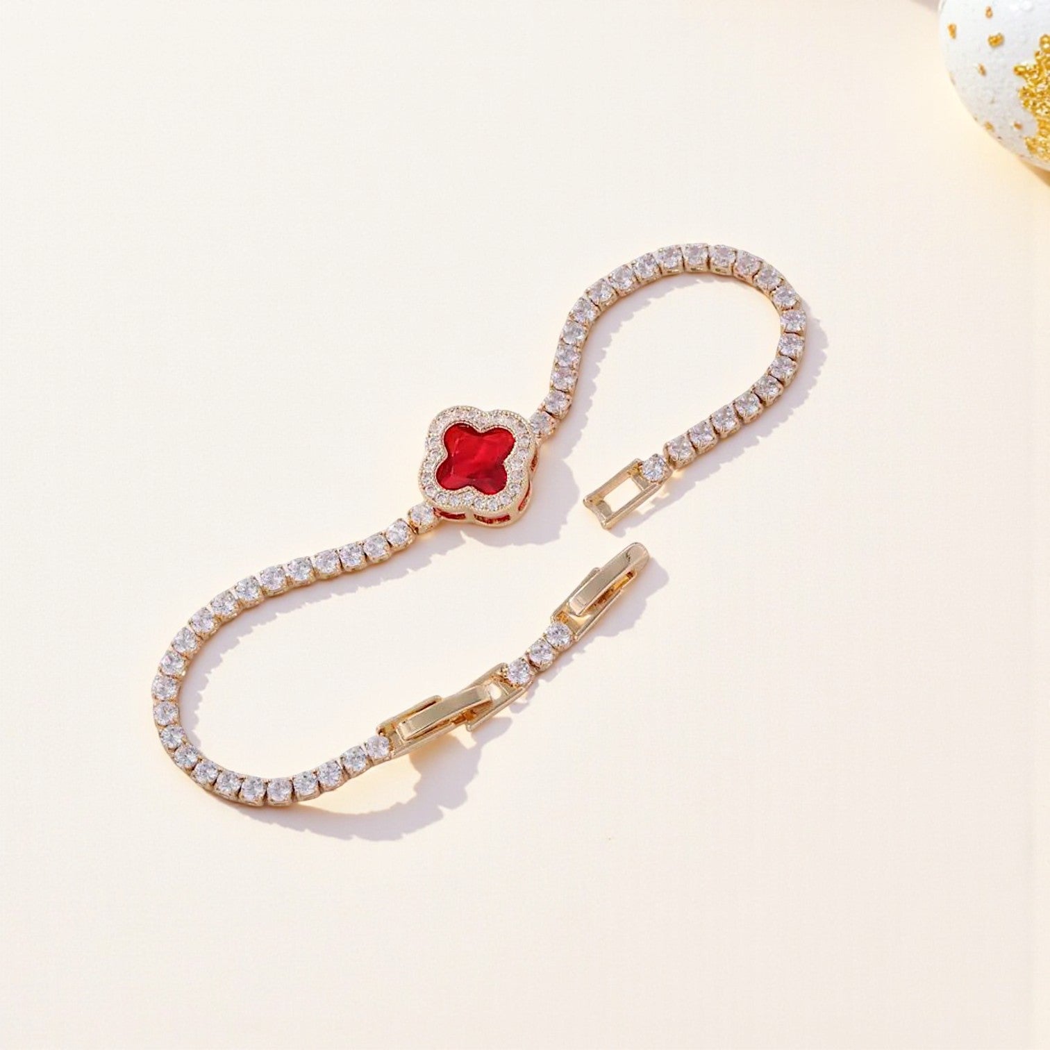 Crimson Clover Bracelet - Red