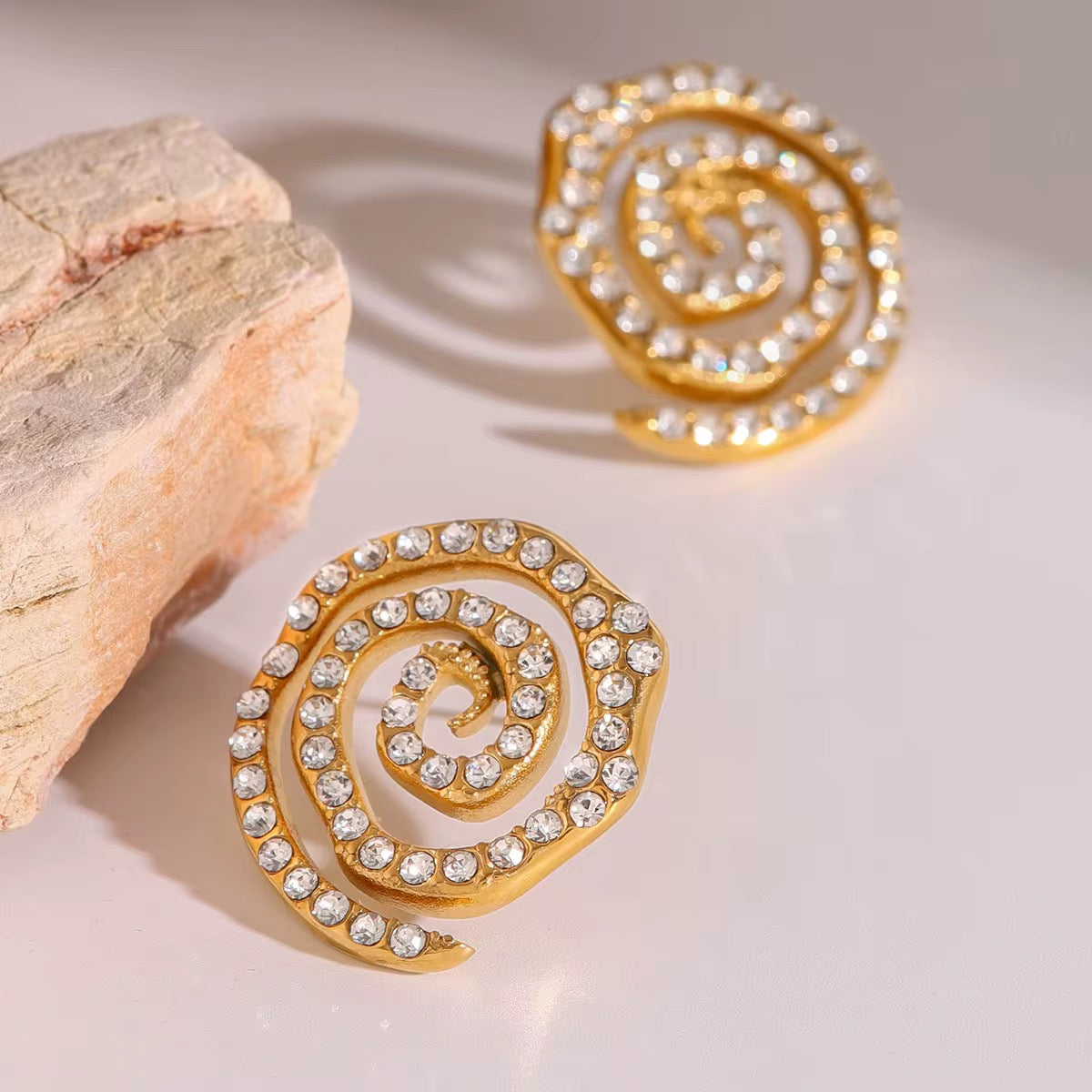 Crystal Spiral Earring
