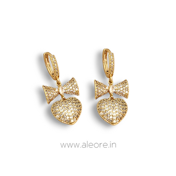 Dainty Bow Heart Earrings