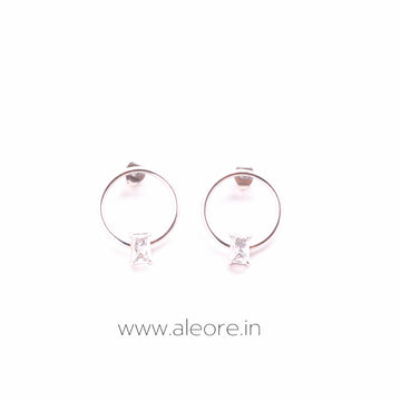 Dazzling Duo Silver Earring