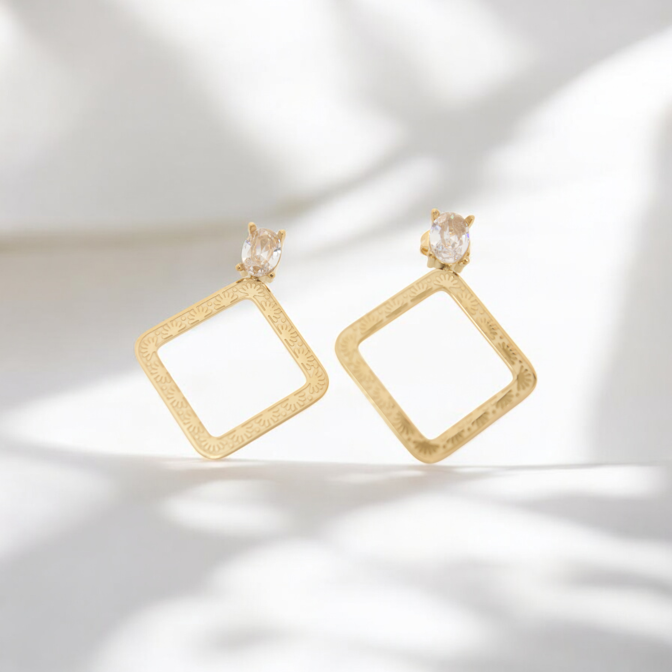 Elegant Square Drop Earring