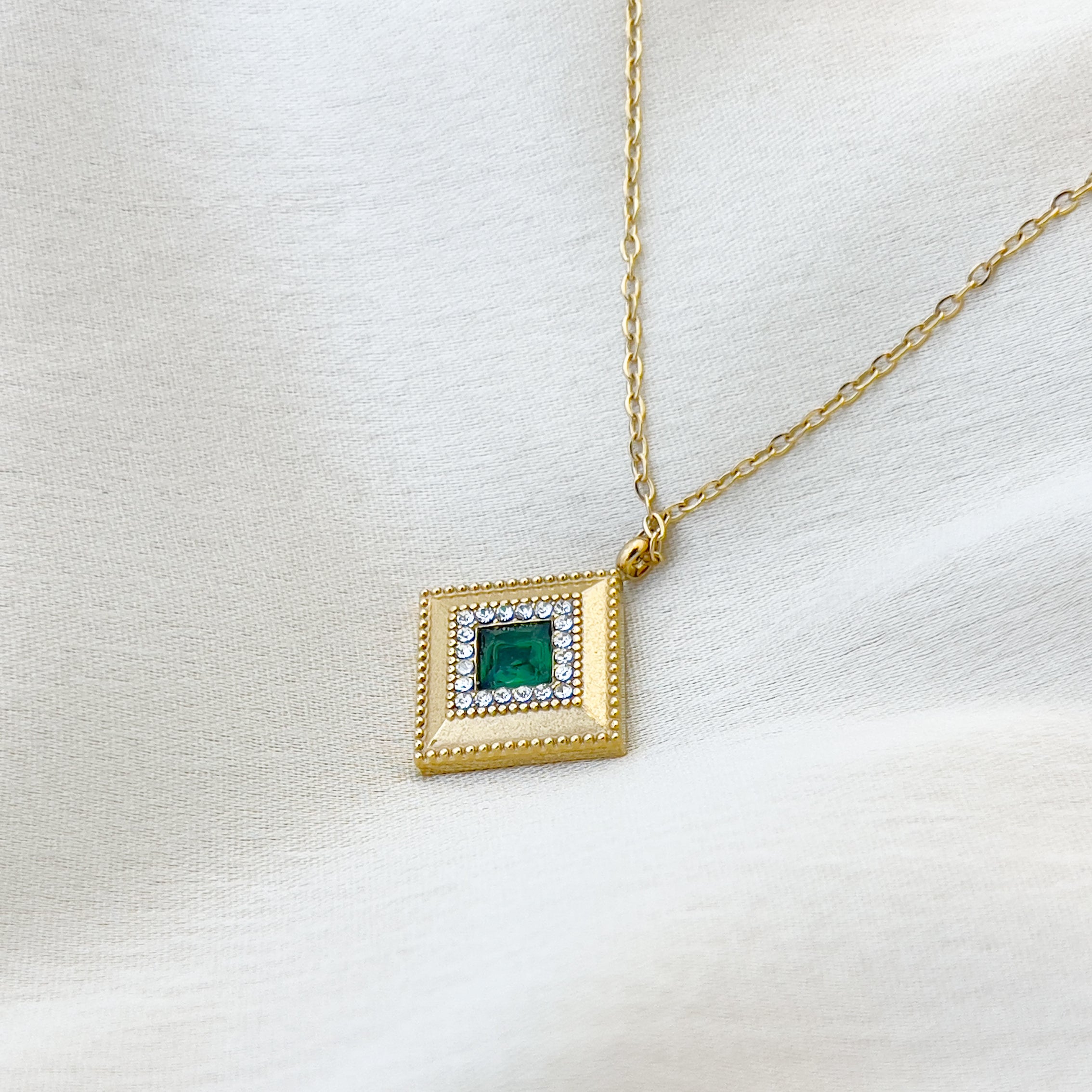Emerald Square Necklace