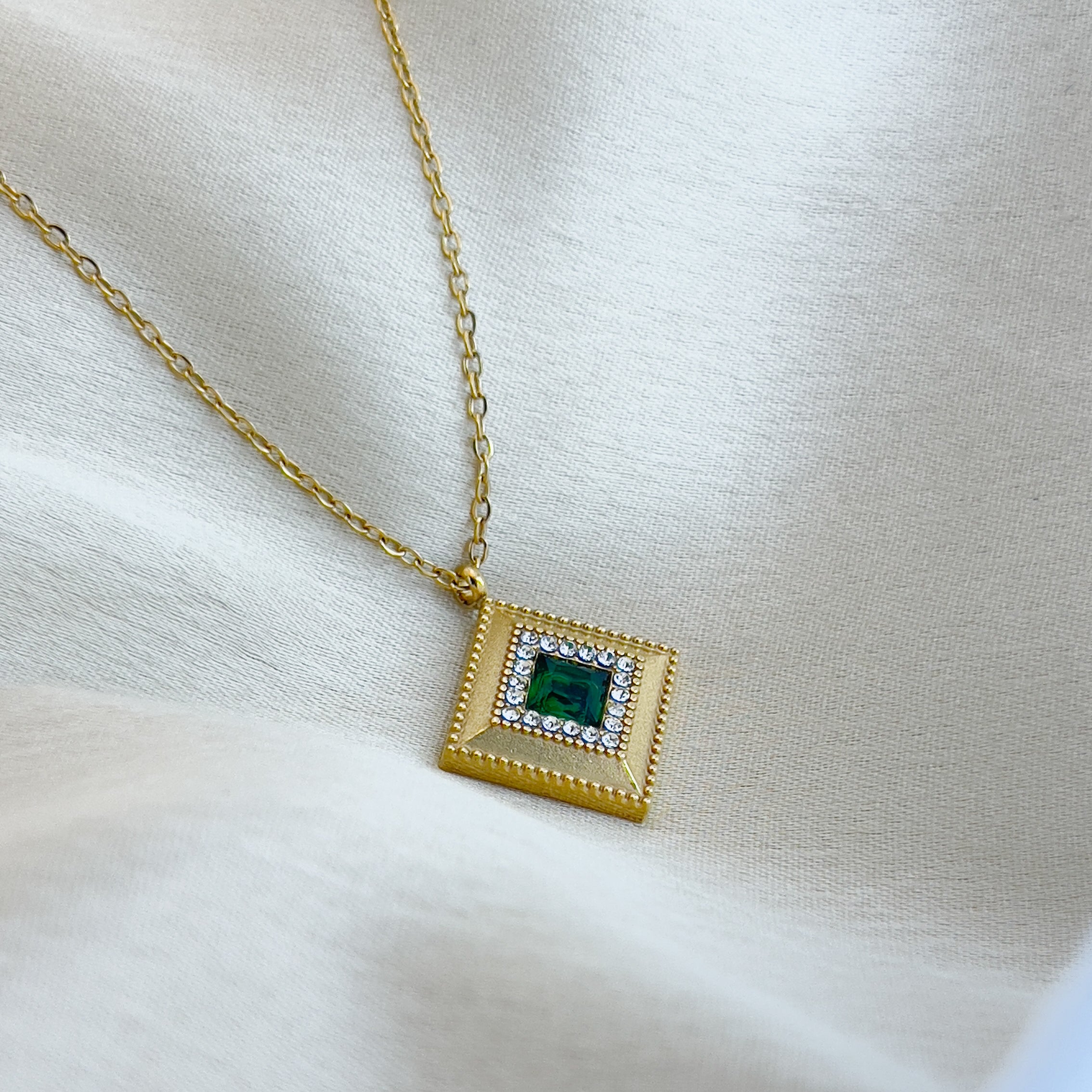 Emerald Square Necklace