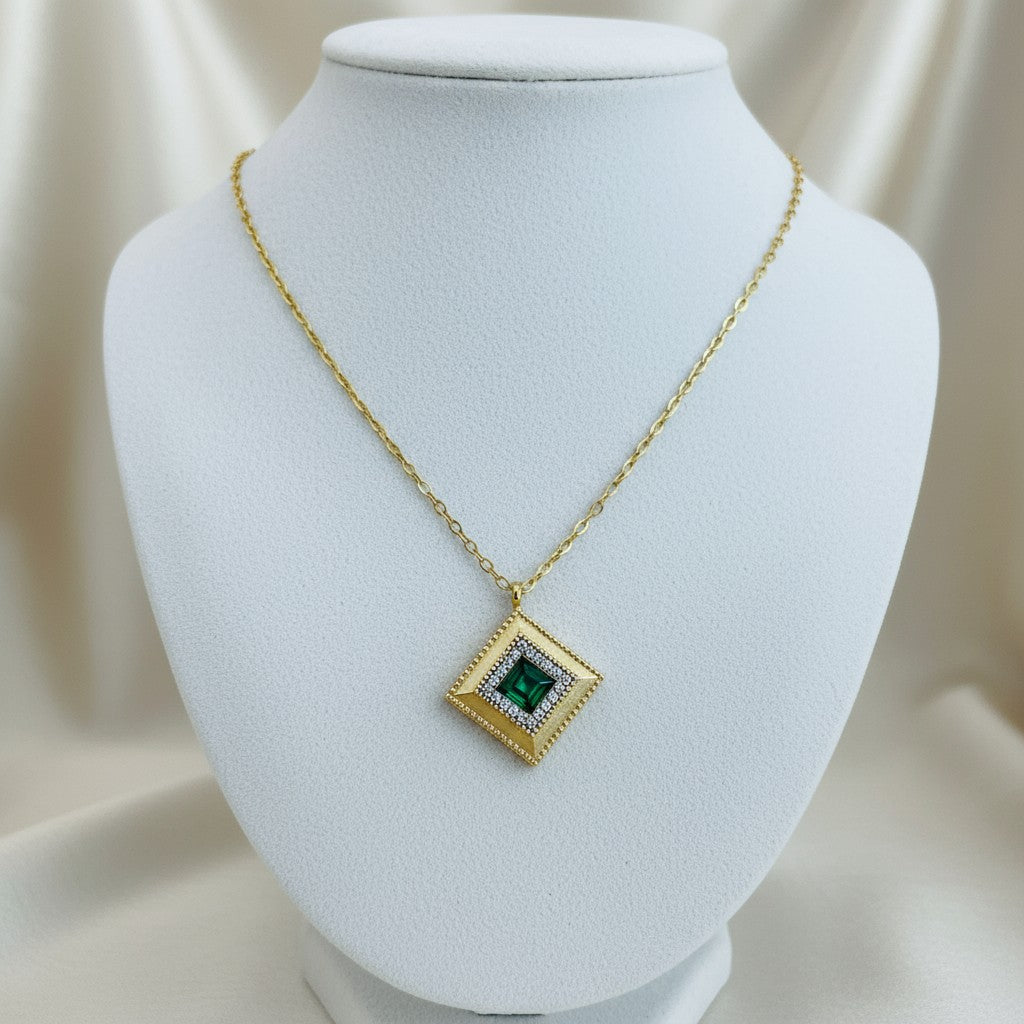 Emerald Square Necklace