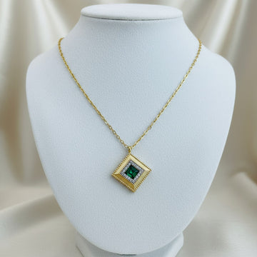 Emerald Square Necklace