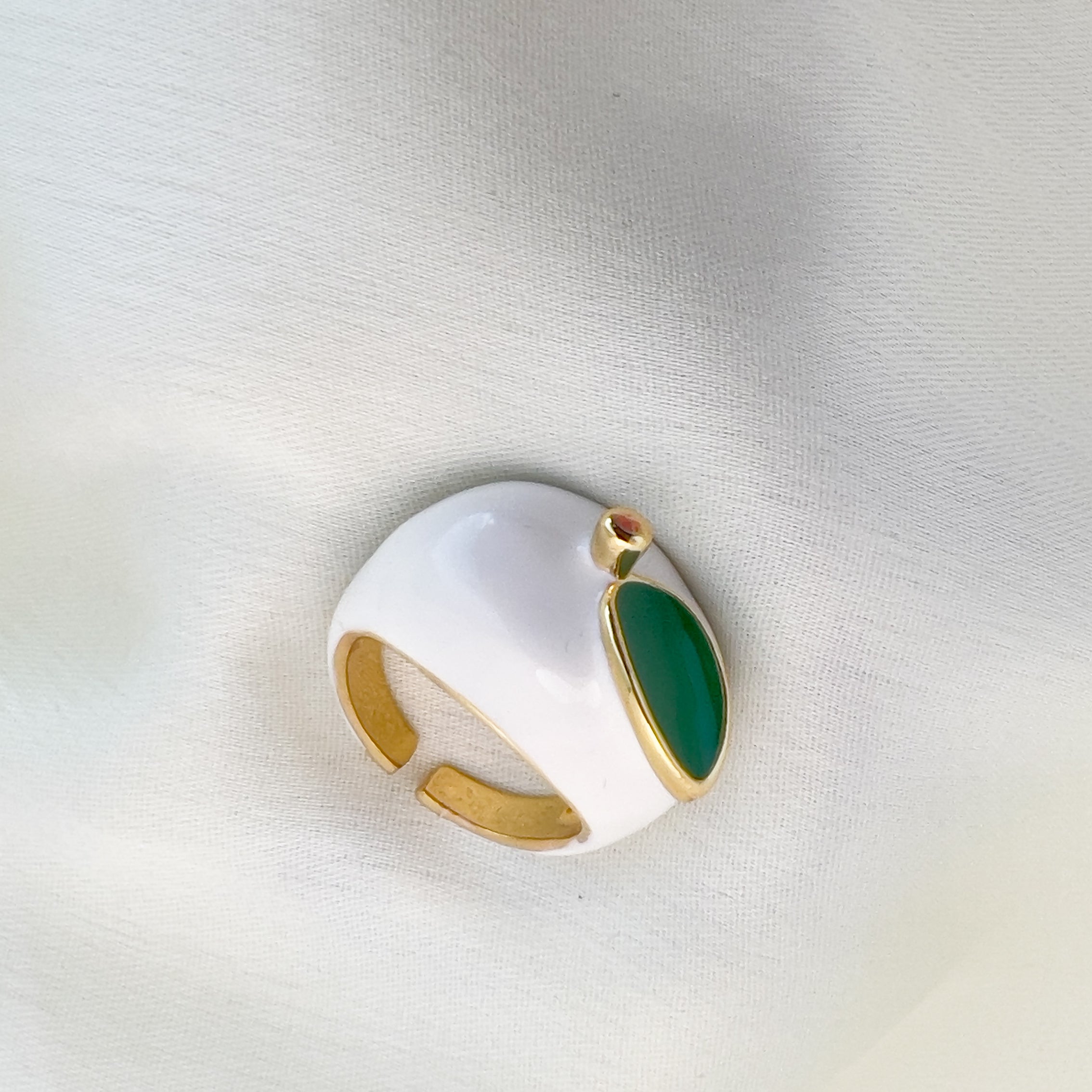 Enamel Apple Ring | Size Adjustable