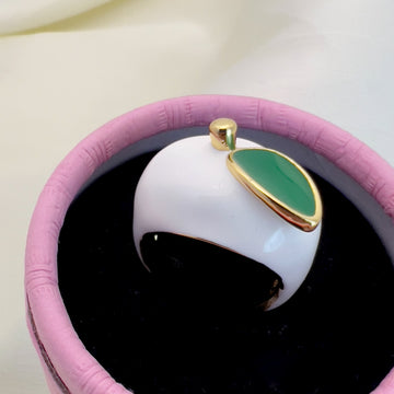 Enamel Apple Ring | Size Adjustable