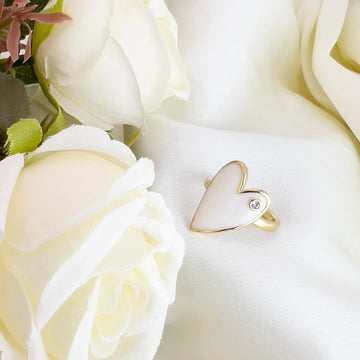 Enamel Heart Ring