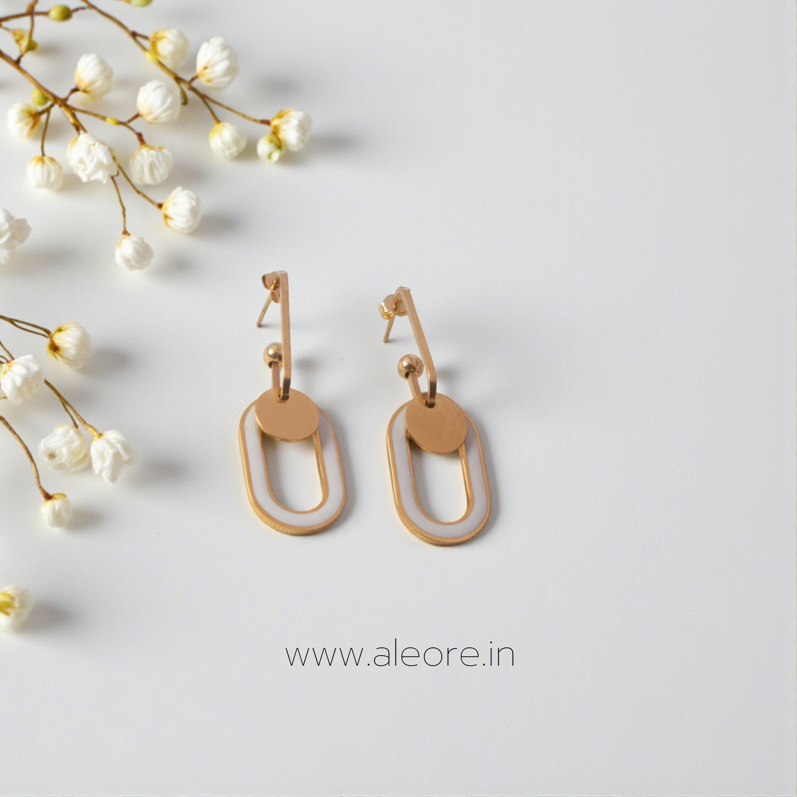 Geometric Enamel Drop Earring