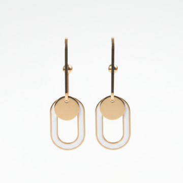 Geometric Enamel Drop Earring