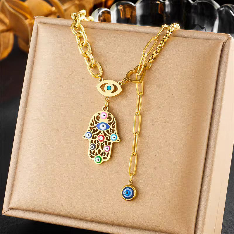 Gilded Hamsa Necklace