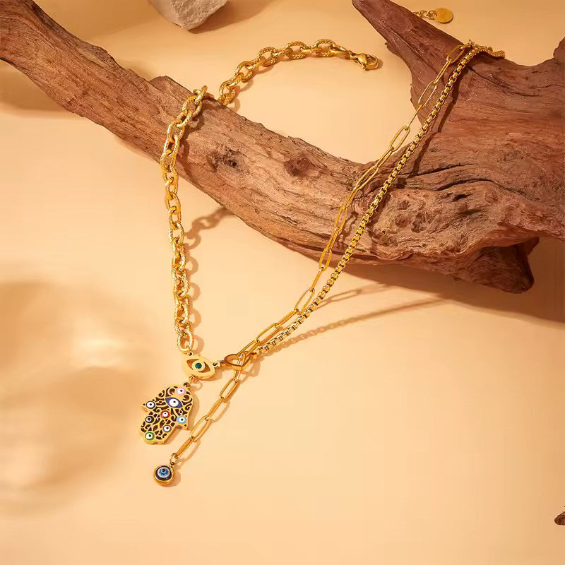 Gilded Hamsa Necklace