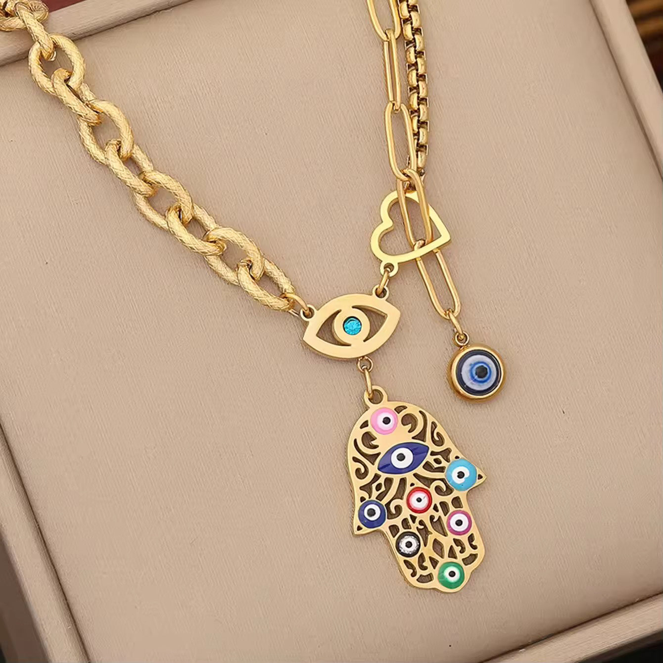 Gilded Hamsa Necklace