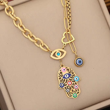 Gilded Hamsa Necklace