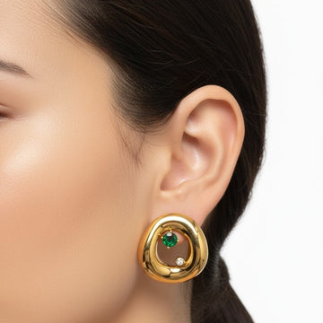 Glimmering Emerald Earring