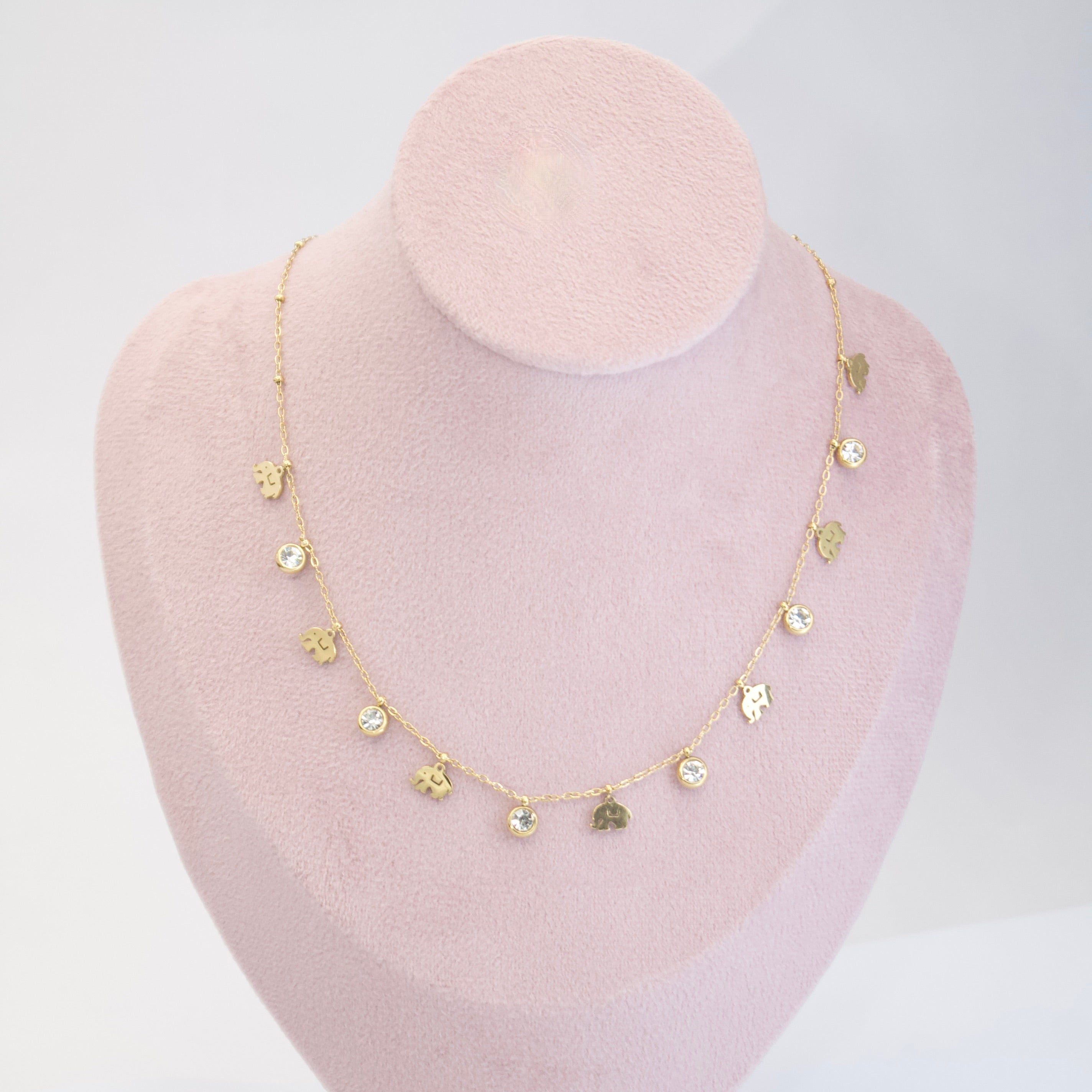 Gold Elephant Charm Necklace