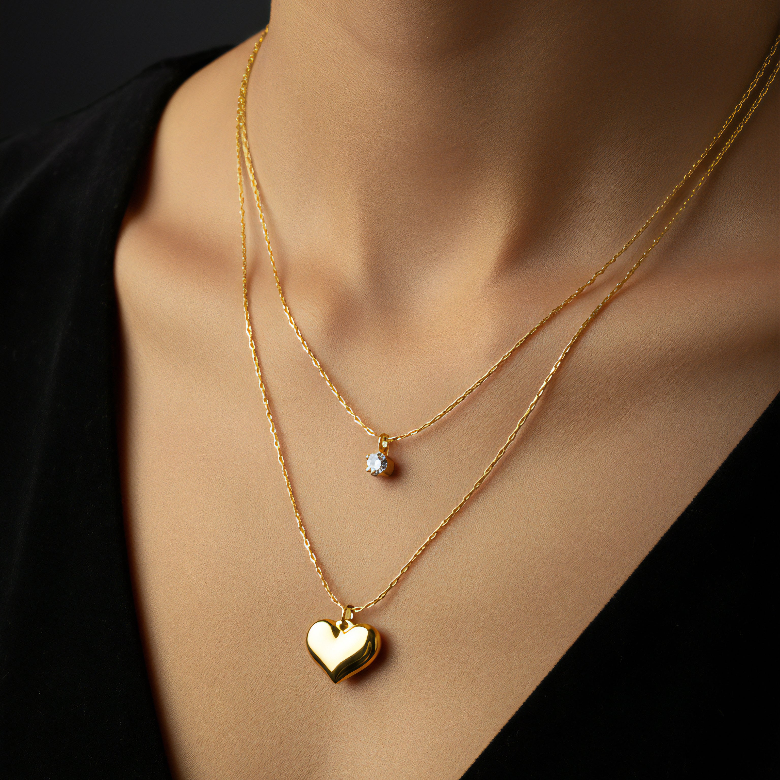 Layered Heart Necklace