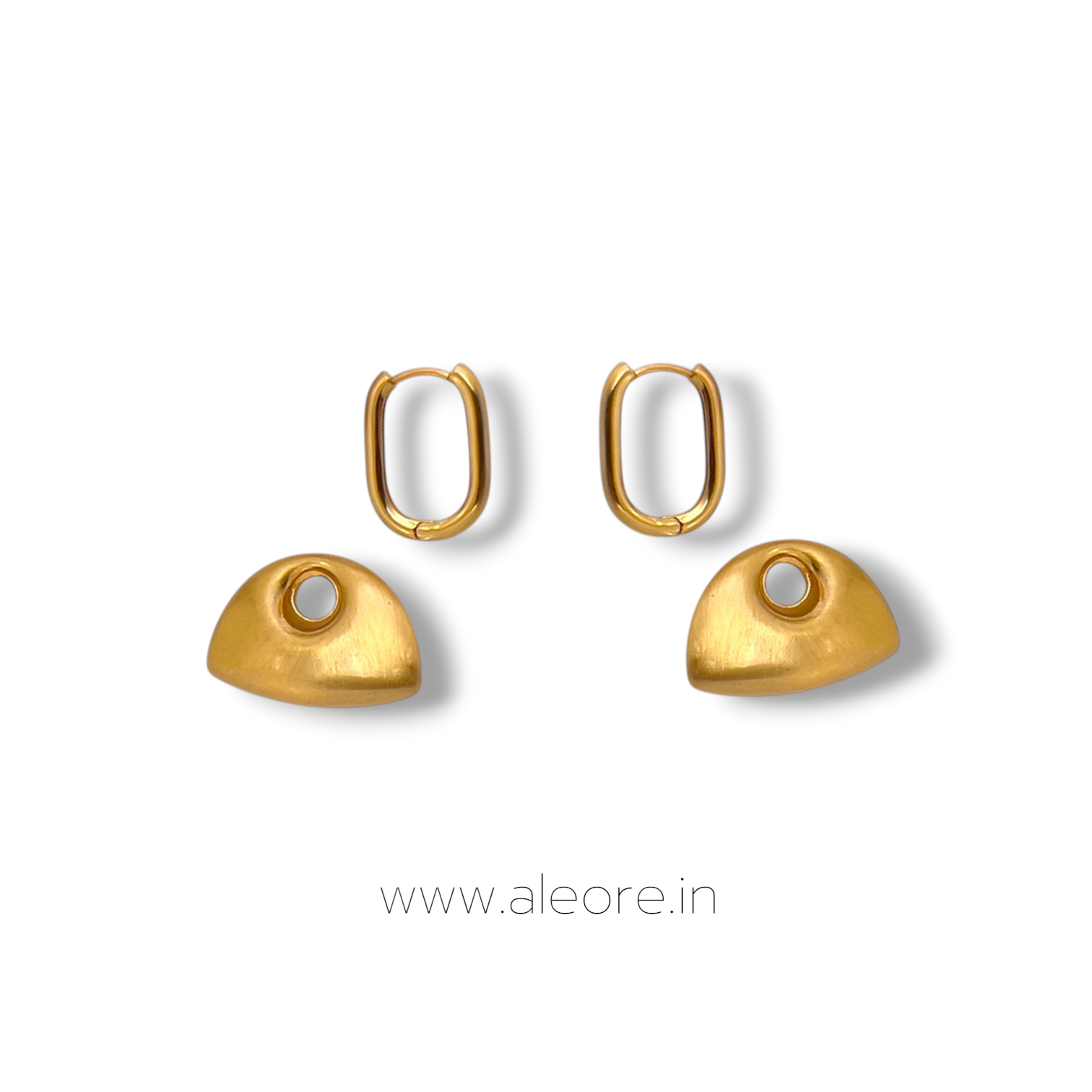 Luxe Velore Hoops- Gold