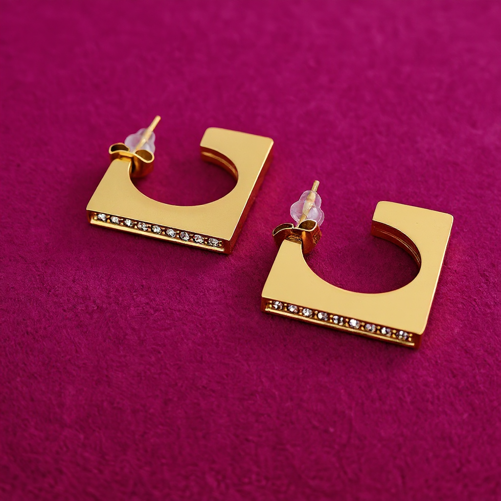 Modern Edge Square Hoop