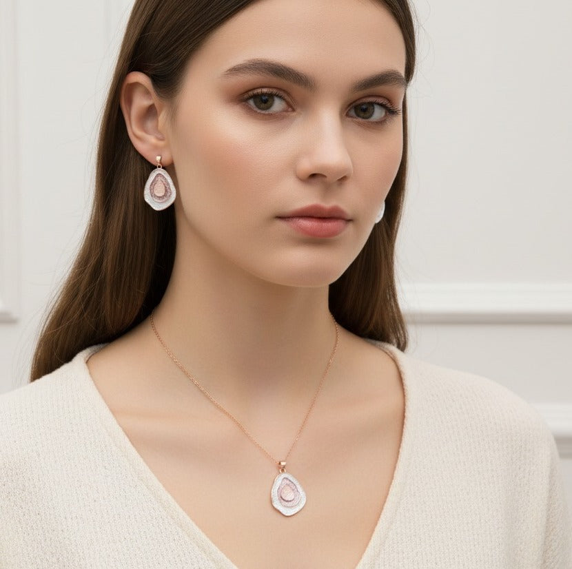 Pink Abstract Enamel Set