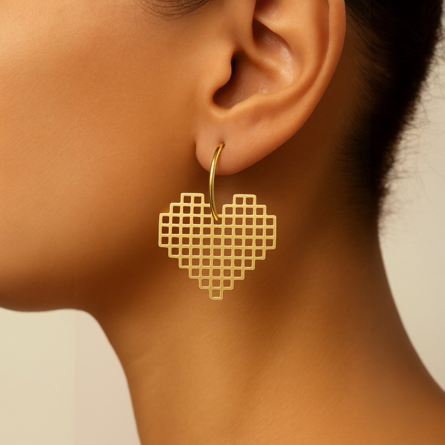 Pixelated Love Earring