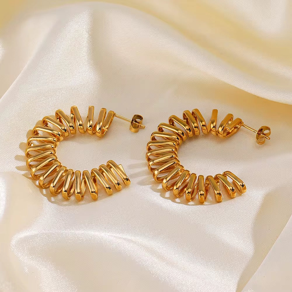Gold Spiral Hoops