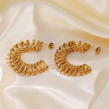 Gold Spiral Hoops