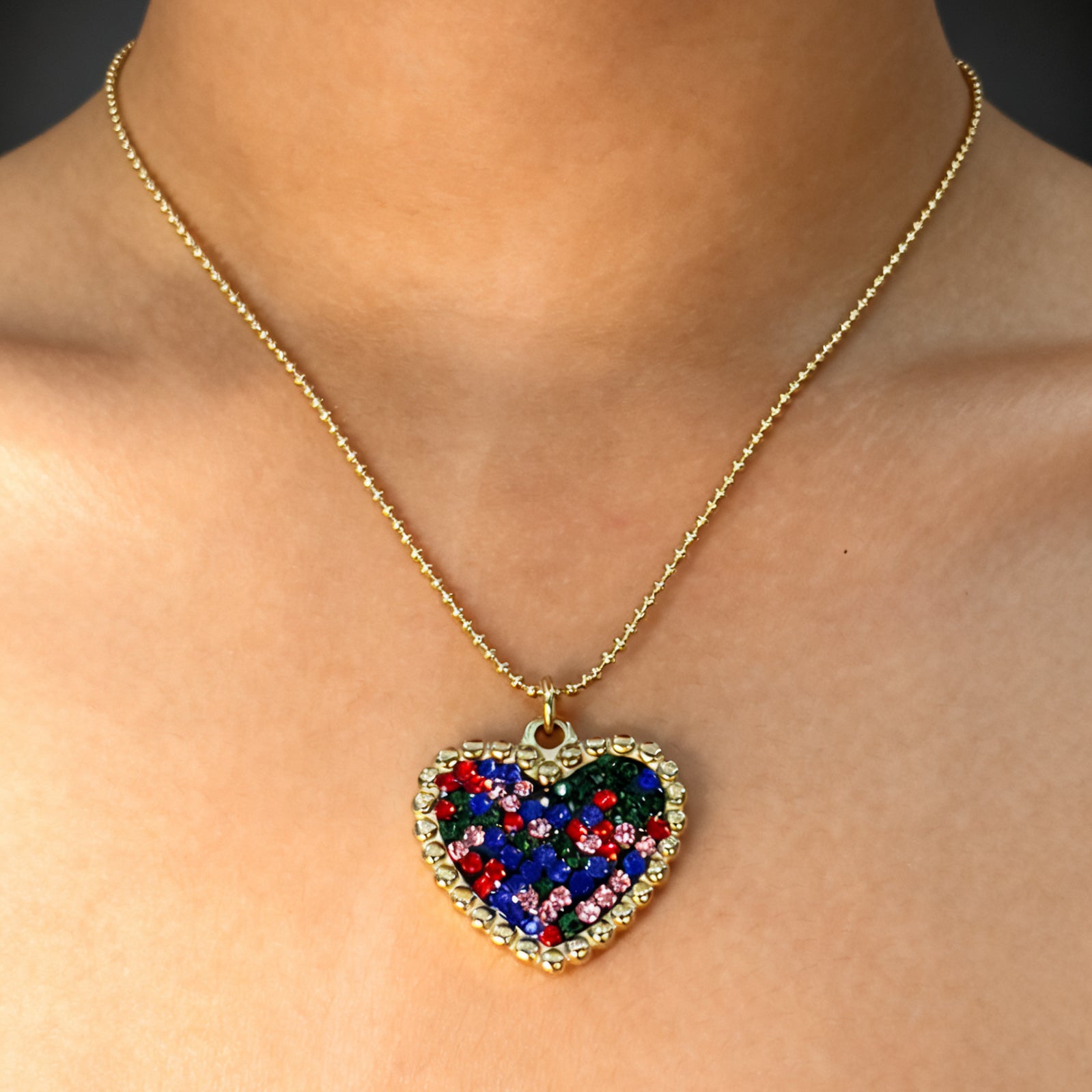 Rainbow Heart Necklace