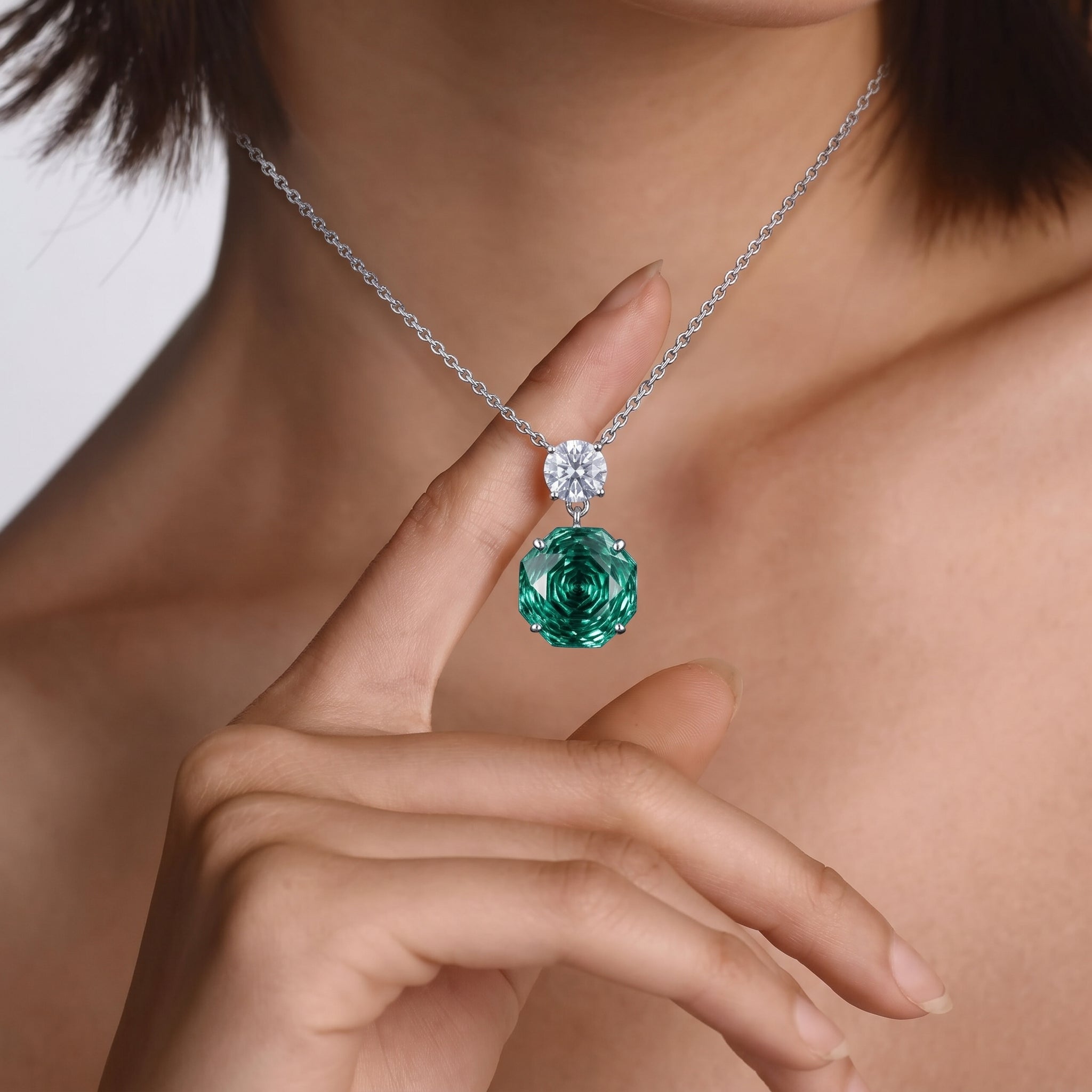Forest Radiance Crystal Pendant Necklace
