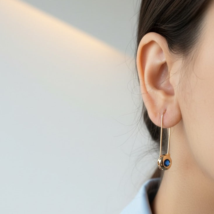 Sapphire Pin Earrings