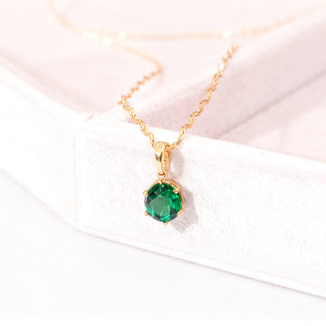 Solitaire Necklace - Green