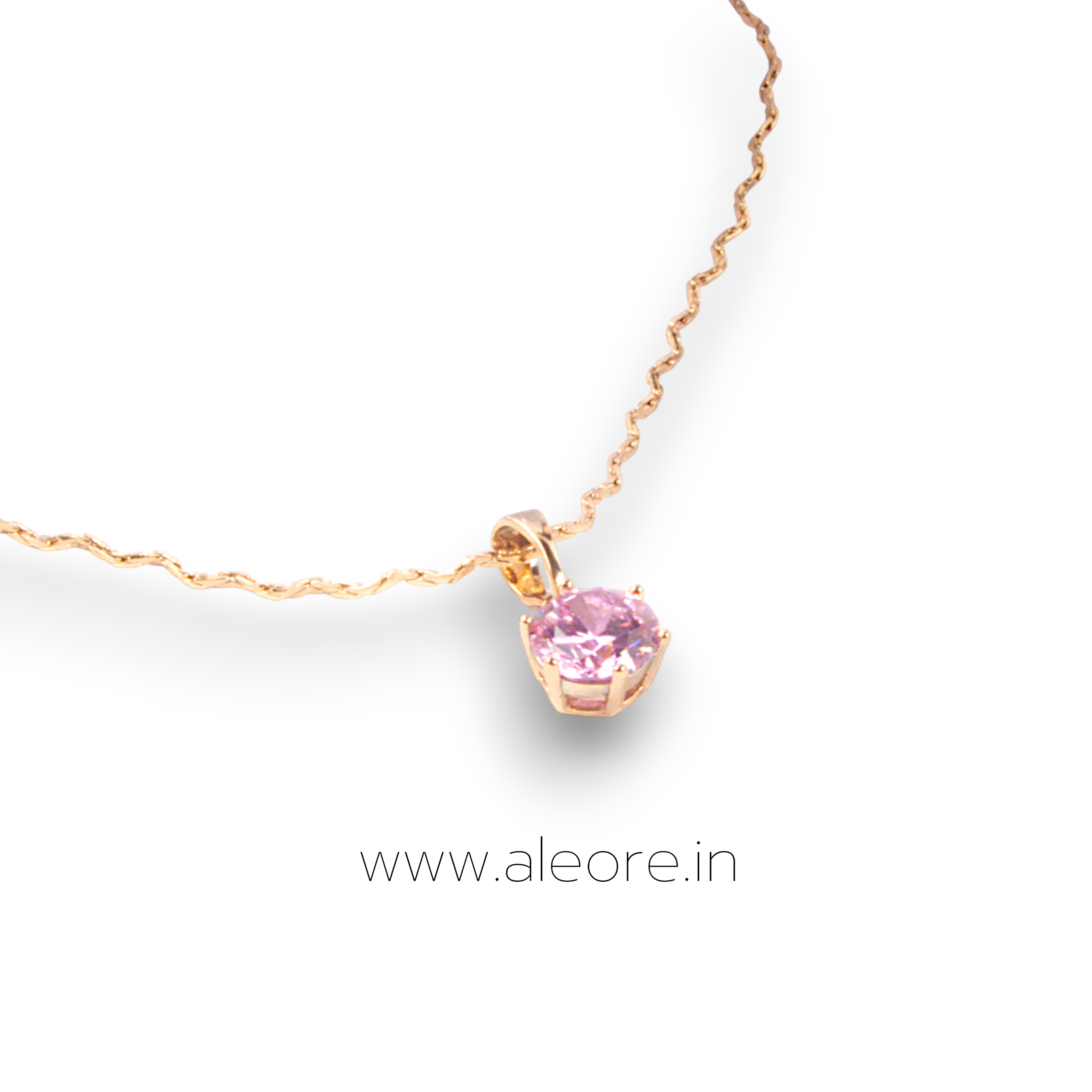 Solitaire Necklace - Pink