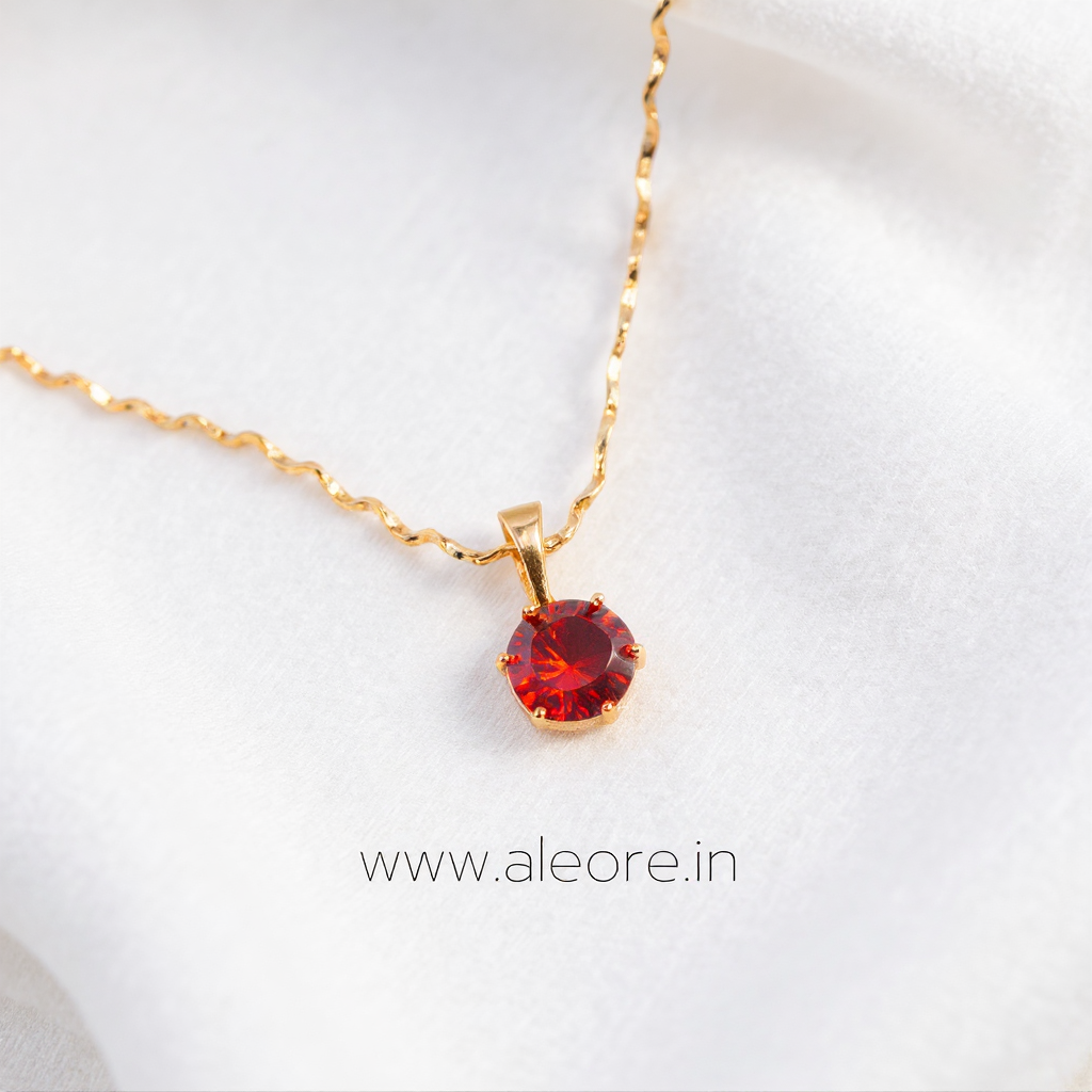Solitaire Necklace - Ruby