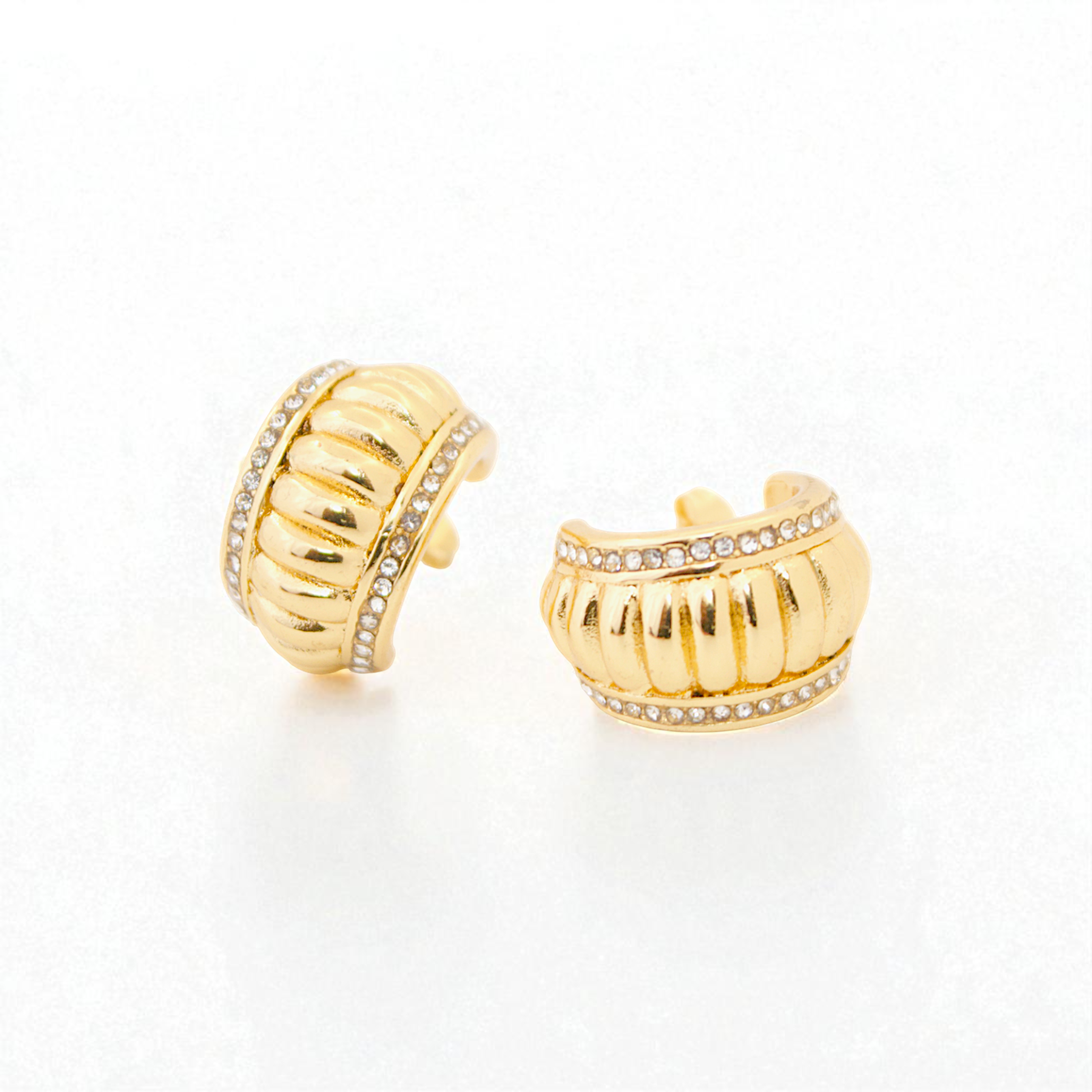 Textured Dome Hoop Earrings