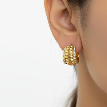 Textured Dome Hoop Earrings