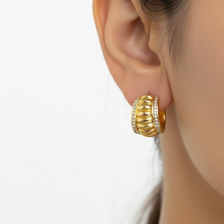 Textured Dome Hoop Earrings