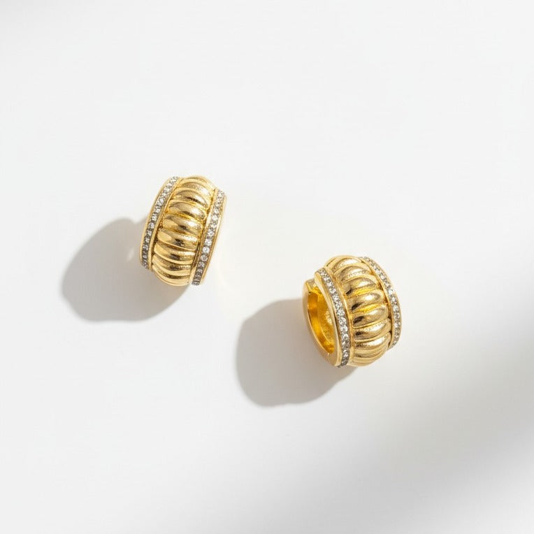 Textured Dome Hoop Earrings